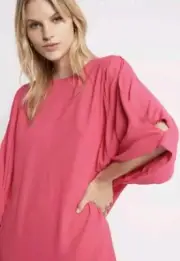 NWT RRP $550 Sass & Bide RISE ABOVE Pink Shift Dress Size 36 6 FREE POST