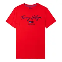 在飛比找Yahoo奇摩購物中心優惠-Tommy Hilfiger 熱銷刺繡草寫文字Logo圖案短