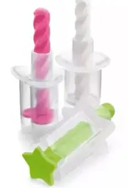 3-Pc Home Indoor Kitchen Plastic Mini Ice Cream Yogurt Sandwich Mold Maker Pink