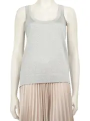 Silver Metallic Sleeveless Top