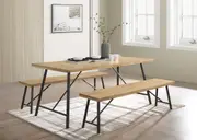 1.6m Owen Dining Table Set - 1 Dining Table + 2 Benches