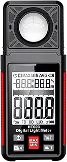 High Performance Digital Luxmeter 200000 Lux FC Lightmeter Illuminance Meter Tester with Ambient Humidity and Temperature Meter for Homes, Agriculture, Warehouse