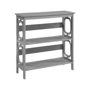 Maestro Furniture Elka 3-Tier Wooden Low Display Shelf Unit Bookcase Grey