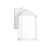 WAC Lantern 1Lt LED 10" Outdoor Wall Light, WH/Clear/Frost - WS-W250110-CS-WT