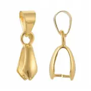 200 pcs Golden Ice Pick Brass Pinch Bails Jewelry Findings Jewelry Making 7x20mm