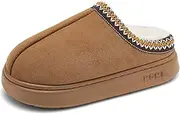 [XIAOMAIDAM] Slippers for Womens Suede House Bedroom Platform Shoes Indoor Outdoor with Fuzzy Lining Hard Sole Slip