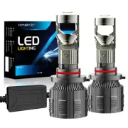 2x 9006 HB4 Mini Bi-LED Projector Lens Hi-Lo Beam Bulb Headlight Retrofit 6000K
