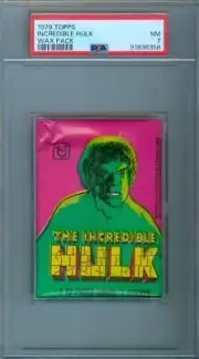 1979 Topps THE INCREDIBLE HULK Trading Card Unopened Wax Pack PSA 7