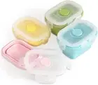 Pack of 4, Collapsible Silicone Food Storage Container with Clip-On Lid, Stackab