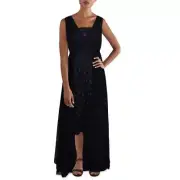 Aidan Mattox Womens Lace Front Embroidered Formal Midi Dress BHFO 6190