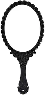 Weahre Hand Mirror Makeup Mirrors Handheld Decorative Personal Vintage Cosmetic Travel Mirrors (Black)