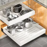 Expandable Pull Out Drawers for Cabinets - Adhesive Nano Film - Kitchen & Bathroom Storage