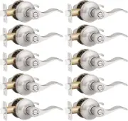10 Pack Privacy Door Lever Thumb Turn Lock on the Inside, Locking Door Handle Se