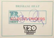 Brendon McCullum SIGNED T20 BBL Card Brisbane Heat. Stokes AB IPL New Zealand