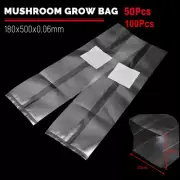 100X PP Mushroom Spawn Grow Bag 0.2um Substrate High Temp Pre Sealable 18x50cm