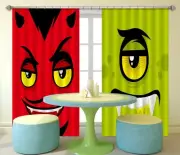 3D Kids Monster 67 Blockout Photo Curtain Print Curtains Drapes Fabric Window AU
