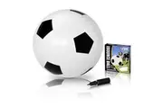 4FUN Jumbo Soccer Ball, 30" in Diameter - Durable Inflated Soccer Ball for Backyard Play, Birthday Parties, BBQs, or Trips to the Beach - Quick Deflation for Storage - Manual Air Pump Included