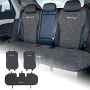 for BYD Atto 3 Yuan 2022-2024 Front and Rear Seat Covers, Ice Silk Non-Slip Breathable Seat Protector, Car Accessories Navy Blue (Rear Seat Cushion x 1 + Backrest x