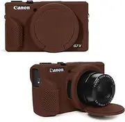 TYUANDOUER Case for Canon Powershot G7X Mark III Digital Camera, Soft Silicone G7X Mark III Camera Case Accessories, Protective Case Cover for G7XIII G7X3 with Detachable Lens Cover - Dark Brown