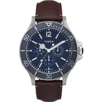 在飛比找ETMall東森購物網優惠-【TIMEX】天美時 風格系列 三眼經典紳士手錶 ( 深藍 