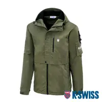 在飛比找PChome24h購物優惠-K-SWISS Windbreaker 刷毛防風外套-男-橄