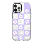 iPhone 12 Pro Max Impact Case Pastel Flowers Checker