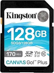 Kingston 128 GB SDXC Canvas Go Plus 170MB/s Read SD Memory Card