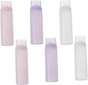 HEATSHAKING 6Pcs Hair Dye Applicator Portable Comb Applicator Bottles for Coloring Durable Hair Oil Applicator for Scalp for Barber Shop Use