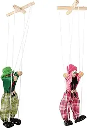 2Pcs String Funny Pirate Marionette Puppets Pull String for Creative Play Improves Finger Flexibility Imagination and Communication Skills