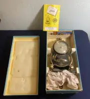Schatz Germany Black Laquer Barock 400 Day Clock With Shelf In Original Box