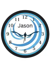 Personalized Clock - Swimming Clock, Swimmer, Swimming, Water Sports, Man Cave