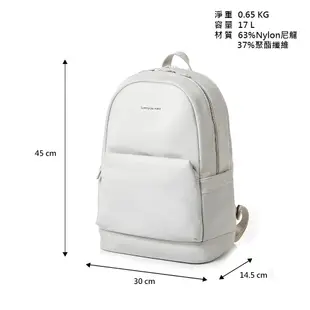 Samsonite RED 新秀麗 筆電後背包/電腦包/女包/雙肩包15.6吋 FERLEY 女用輕量商務時尚_黑/白