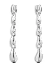 Georg Jensen Sterling Silver Reflect Polished Link Long Drop Earrings