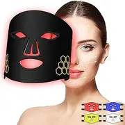 LED Face Mask, Luckits Red Light Therapy Mask with 4 Light Modes & Remote Control, 216 LED Bulbs Flexible Silicone Infrared Face Light Therapy Mask for Acne Wrinkles and Skin Rejuvenation Use at Home