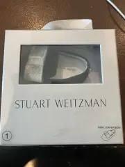 My First Stuart Weitzman Baby Crib Shoe Size 1 Black Velvet Loafer Sparkle Bow