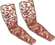 [FHEDVBN] rose gold glitter Arm Sleeves Compression Arm Covers for Men Women Outdoor Sun Sleeves Cooling Sports Sleeve, Black