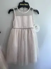 American Princess Girl Spring Dress Size 6 Elegant Light Pink Blush With Jewels