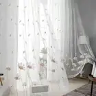 Daisy Flower Pattern Sheer Curtain Gauze Tulle Curtain Window Drapes Bedroom