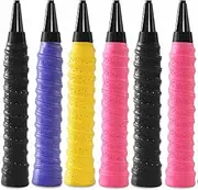 Tennis Racquet Grips, 6 Pack Badminton Racket Grip Anti Slip Perforated Super Absorbent Overgrip