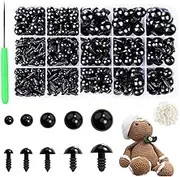 350Pcs Safety Eyes for Amigurumi, 6-14 mm Plastic Safety Eyes with Washers for Crocheting, Craft Doll Eyes for Stuffed Animal Crochet Projects Teddy Bear Puppet Plushies Toys DIY Making
