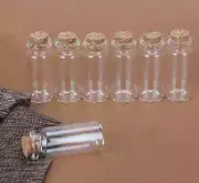 12 Small 3x8cm Craft 30ml Mini Clear Glass Bottles Jar Cork Lid Wedding Favour
