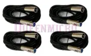 4 Pack 10FT XLR Shielded 3Pin Male Female Mic Microphone Audio Cable Lot 10'Ft