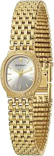 [BERNY] Gold Watches for Women Oval Ladies Small Watch Quartz Movement 3ATM Waterproof Female Wrist Watch Small and Exquisite Tools Included