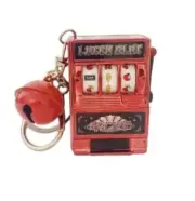 Slot Machine Key Chain Casino Gambling Key Holder Mini Spin Lottery Machine