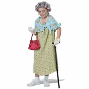 Old Lady Granny Grandma 100 Days of School Book Week Child Girls Costume Kit