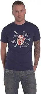 [Rock Off officially licensed products] The Rolling Stones T Shirt Hackney Diamonds Explosion Official Unisex Navy Blue