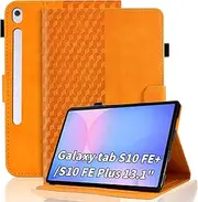 [Varohix] Case for Samsung Galaxy Tab S10 Fe Plus 2025 13.1" Magnetic PU Leather Folio Adjustable Stand Shell Foldable Card Holder Multi-Angle Galaxy Tab S10 Fe+, Orange