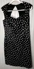 WHBM Womens DRESS 10 Black White Polka Dots Keyhole Back Zip Designer Lined NEW