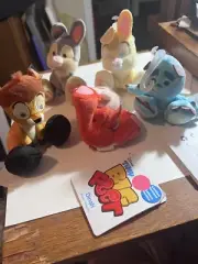 Disney set of 5 tiny big feet Dinah, Bambi, Sully, Miss Bunny, Thumper