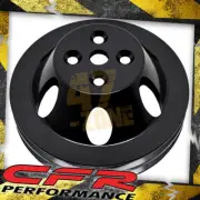 Black Aluminum 2 Groove Short Water Pump Pulley For Chevy Big Block 396-454 SWP